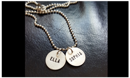 Custom Stamped Silver Charm and Necklace