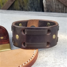 1 1/4" Double Weave Cuff / Brown