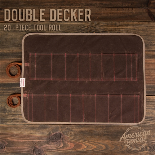 American Bonsai Waxed Canvas Double Decker Tool Roll - 20 Piece
