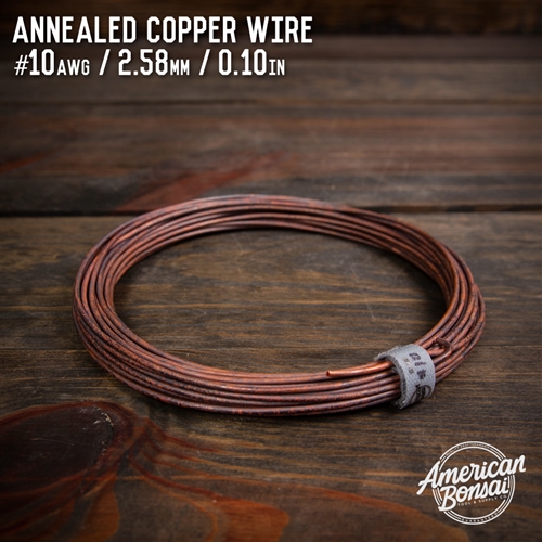 American Bonsai #10 AWG (2.58mm) Annealed Copper Bonsai Training Wire - 50 ft