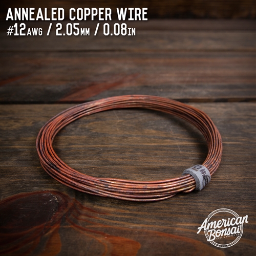 American Bonsai #12 AWG (2.05mm) Annealed Copper Bonsai Training Wire - 50 ft
