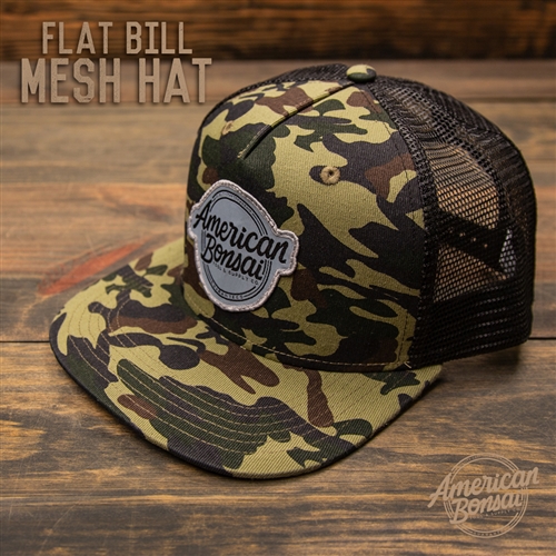 American Bonsai Mesh Hat Flat Bill: Camo