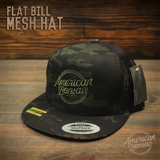 American Bonsai Mesh Hat Flat Bill: Dark Camo