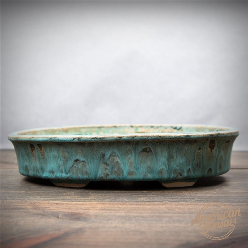 Hand Thrown Bonsai Pot: 9.25" x 6.25" x 1.75"