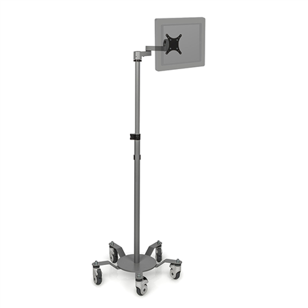 Mobile Monitor Cart - Height Adjustable with Locking Casters