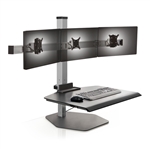 Triple Monitor Sit Stand Workstation