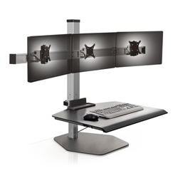 Triple Monitor Sit Stand Workstation