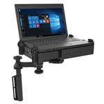 Vertical Bolt Down Laptop Mount with Laptop Tray for devices 10" to 16" wide