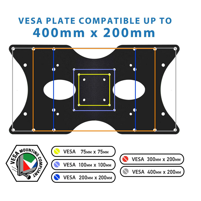 VESA Mount Adapter Plate 200mm x 100mm by UPLIFT Desk