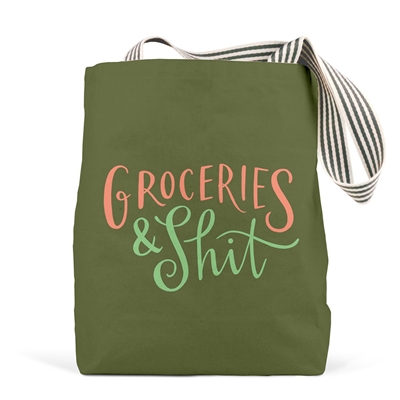 Groceries Shit Olive Tote Bag