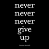 Never Never Never Give Up magnet by Quotable