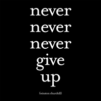 Never Never Never Give Up magnet by Quotable