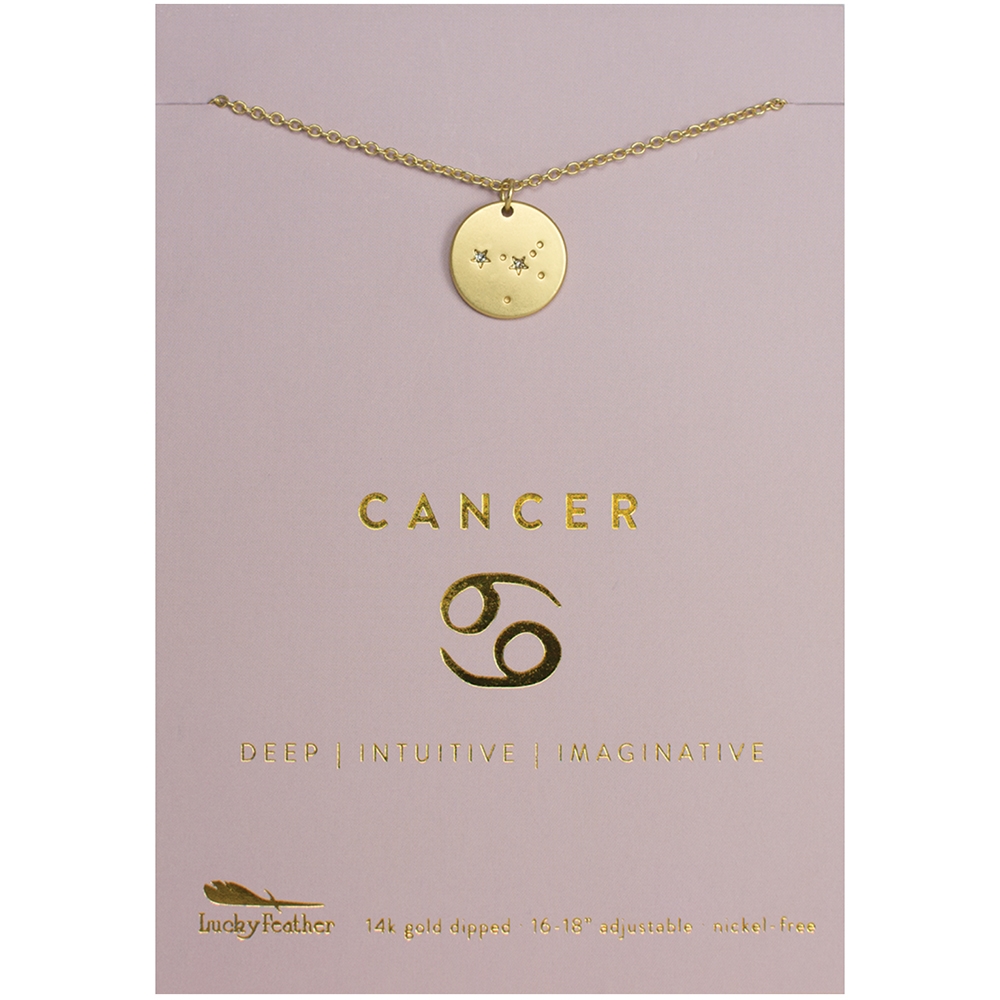 Cancer Zodiac Necklace Silver Horoscope - Eleganzia Jewelry