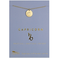Lucky Feather Capricorn Zodiac Necklace