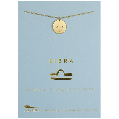 Lucky Feather Libra Zodiac Necklace