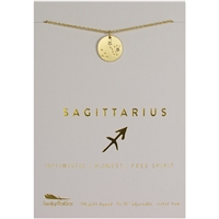 Lucky Feather Sagittarius Zodiac Necklace