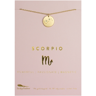 Lucky Feather Scorpio Zodiac Necklace