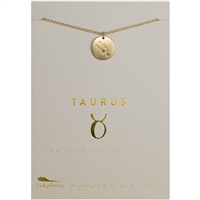 Lucky Feather Taurus Zodiac Necklace