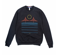 Minimal Bridge Color Crewneck Sweatshirt Black by Culk