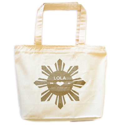 LOLA Filipino Sun Canvas Zip Tote Bag