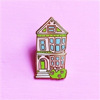 San Francisco Pink Victorian House Enamel Pin by Brenna Daugherty