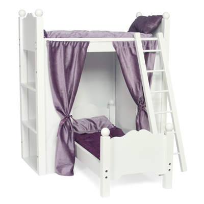 18-Inch Doll Furniture - Bunk Bed with Shelves and Ladder - fits American Girl ® Dolls