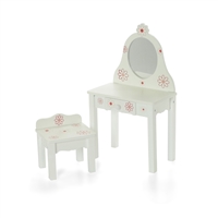 18-inch Doll Furniture - Painted Wood Vanity with Chair - fits American Girl ® Dolls