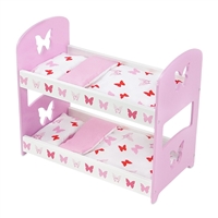 18-inch Doll Furniture - Butterfly Collection Bunk Bed (Includes Bedding) - fits American Girl ® Dolls