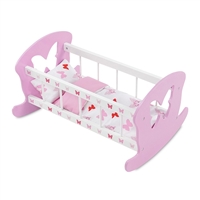 18-inch Doll Furniture - Butterfly Collection Cradle Bed (Includes Bedding) - fits American Girl ® Dolls