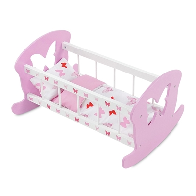 18-inch Doll Furniture - Butterfly Collection Cradle Bed (Includes Bedding) - fits American Girl ® Dolls