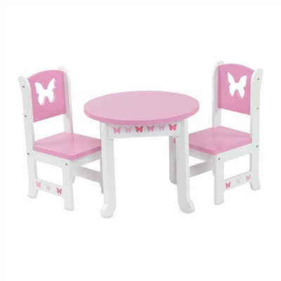 18-inch Doll Furniture - Butterfly Collection Table and 2 Chair Dining Set - fits American Girl ® Dolls