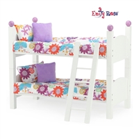 18-Inch Doll Furniture - White Stackable Bunk Bed with Ladder - fits American Girl ® Dolls
