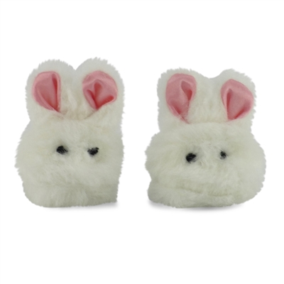 18-inch Doll Shoes - Fluffy Bunny Slippers - fits American Girl ® Dolls