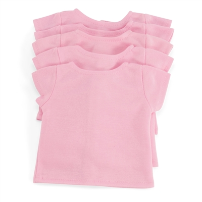 18-inch Doll Clothes - Set of 5 Pastel Pink T-Shirts - fits American Girl ® Dolls