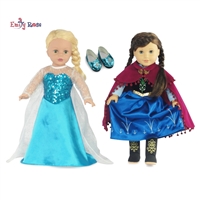 18-inch Doll Clothes - Princess Elsa and Anna Inspired Outfit Set - fits American Girl ® Dolls