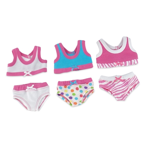 18-Inch Doll Clothes - Six-Piece Underwear Set (3 Bras and 3