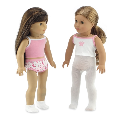 18-inch Doll Clothes - Socks, Tights, and Panties with Tank Shirts - fits American  Girl ® Dolls