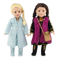 18-inch Doll Clothes - Princess Elsa and Anna Frozen 2 Inspired Outfit Set - fits American Girl ® Dolls