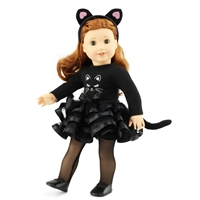 18-Inch Doll Clothes - Black Cat Costumer Outfit with Headband - fits American Girl ® Dolls
