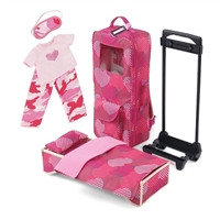 18 Inch Doll Accessories - Windowed Travel Doll Carrier/Bed with Accessories - fits American Girl ® Dolls