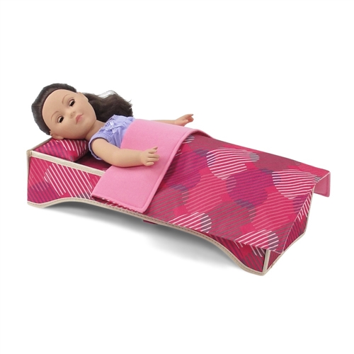18 Inch Doll Accessories - Windowed Travel Doll Carrier/Bed with Accessories  - fits American Girl ® Dolls