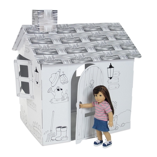 Dollhouse for 18-Inch Dolls - Country Farmhouse Themed Play House (Ready to  Color) - fits American Girl ® Dolls