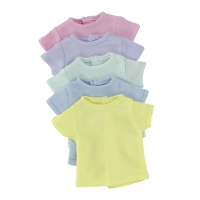 14-inch Doll Clothes - Set of 5 Rainbow/Different Color T-Shirts - fits Wellie Wishers ® Dolls
