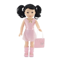 14-Inch Doll Clothes - Ballerina Practice Outfit with Pink Leotard, Skirt, Leggings, Dance Shoes and Handbag - fits Wellie Wishers ® Dolls
