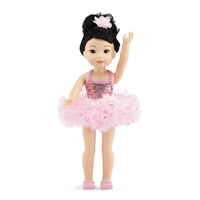 14-inch Doll Clothes - Gymnastics Leotard plus Tumbling Mat and Hair Bow -  fits Wellie Wishers ® Dolls