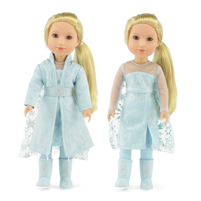 14-inch Doll Clothes - Princess Elsa Frozen 2 Inspired Dress Outfit - fits American Girl ® Dolls