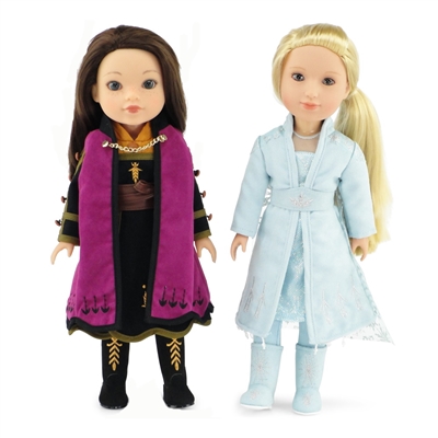 14-inch Doll Clothes - Princess Elsa and Anna Frozen 2 Inspired Outfit Set - fits American Girl ® Dolls