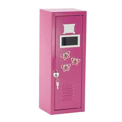 14-inch Doll Furniture - Pink School Locker with Accessories - fits Wellie Wisher Dolls