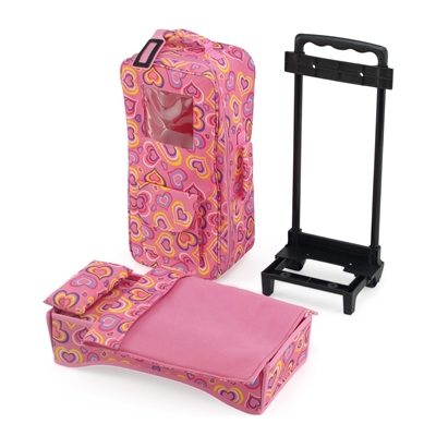 14 Inch Doll Accessories - Windowed Travel Doll Carrier/Bed with Accessories - fits American Girl ® Wellie Wishers  Dolls