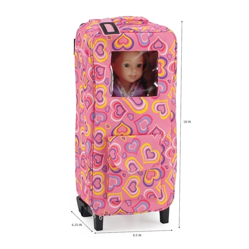 14 Inch Doll Accessories - Windowed Travel Doll Carrier/Bed with Accessories  - fits American Girl ® Wellie Wishers Dolls